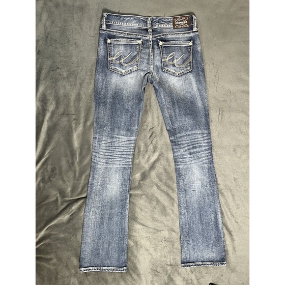 Womens Express Stella Boot Leg Low Rise Denim Blue Jeans Size 4 - Picture 10 of 11